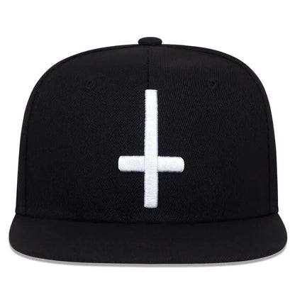 Unisex Flat Cross Embroidery Hip-Hop Hats