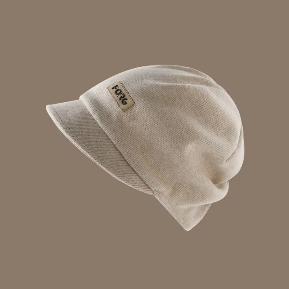 Versatile Soft Knitted Hat Elastic Thickened Peaked Cap