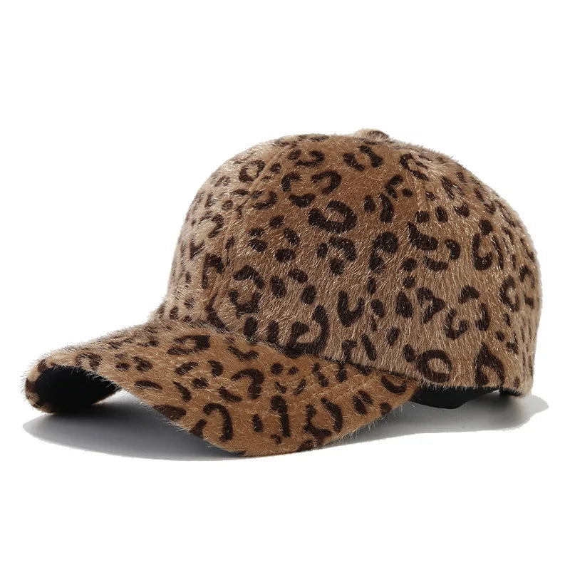Autumn Winter Leopard Print Baseball Cap Outdoor