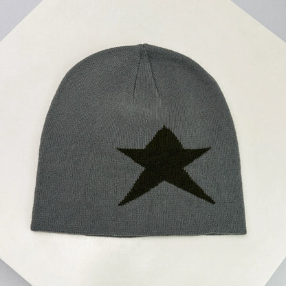 Warm Versatile Streetwear Fashion New Simple Star Hip Hop Beanies Niche Skate
