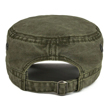 Washed Cotton Military Cadet Army Caps For Men Unique Design Adjustable