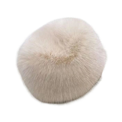 New Fluffy Fur Women's Winter Hat Winter Snow Ski Cap Female Faux Fur Thick Warm