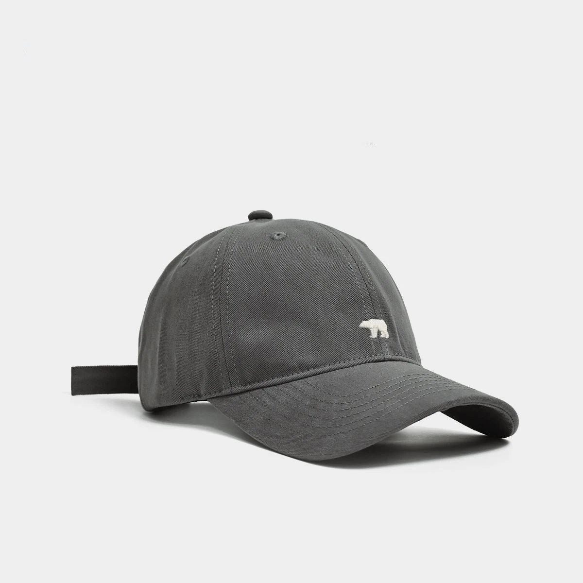 Polar Bear Embroidered Baseball Hat Fashionable Casual Sunshade Versatile Big Head Circumference Sunshade