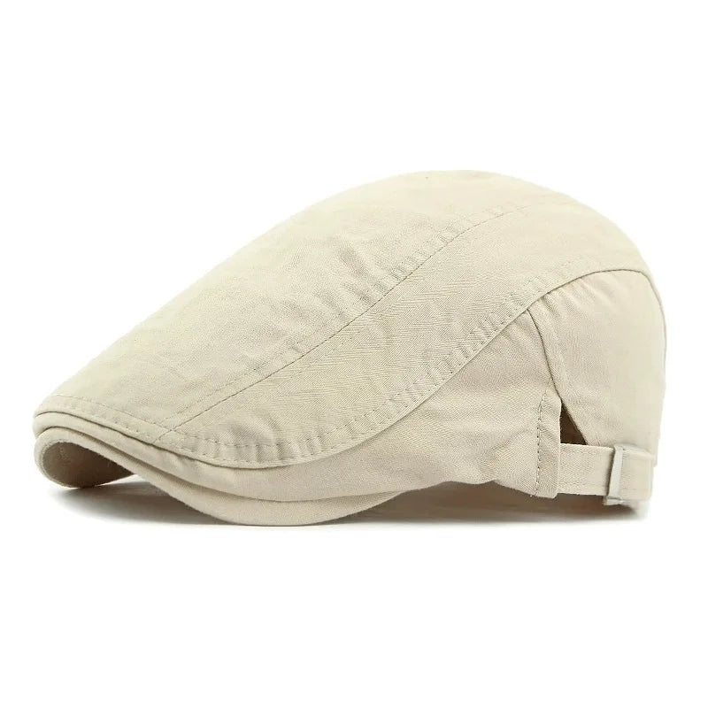 Korean Style Cotton Hats Wholesale British Style Men's Solid Color Peaked Cap