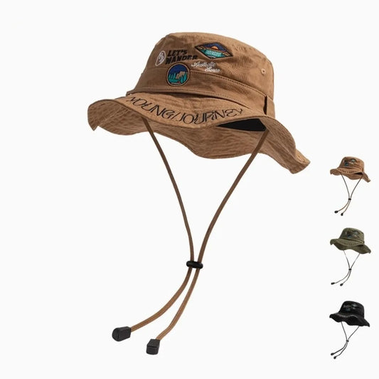 Fashion Foldable Fisherman Hat Embroidery Anti-UV