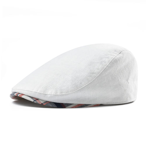 Men's 100% Linen Flat Ivy Gatsby Newsboy Hat