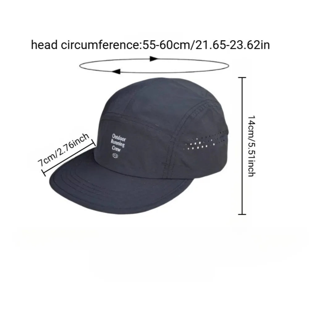 Color Block 5 Panel Baseball Cap - Embroidered Letter Quick Dry Mesh Breathable Sports Cap