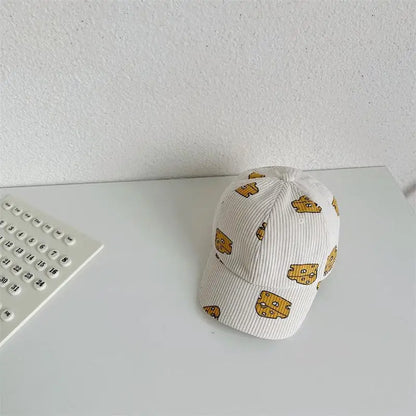 Spring Autumn Boy Children Corduroy Colorful Striped Baseball Cap