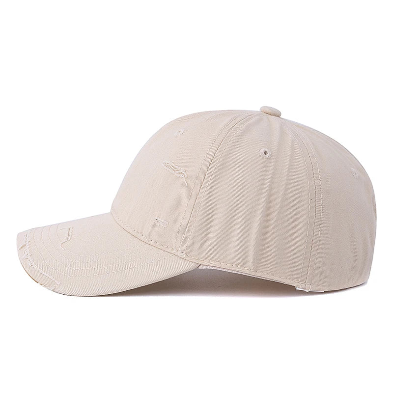 Washed Cotton Retro Distressed Style Cap Baseball Cap Women