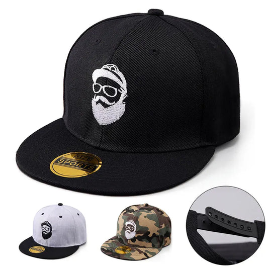 Bearded Uncle Baseball Cap, Unisex Fashionable Flat-Brim Hip-Hop Cap