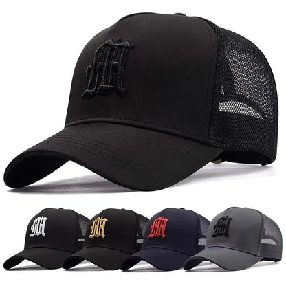 Hat Men's Summer Thin High Top Baseball Cap Tide Big Head Fence Mesh Breathable Cap