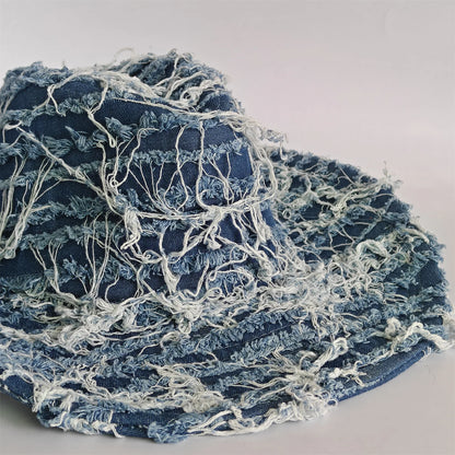 Ripped Denim Western Hat Cowboy Hat For Women Men