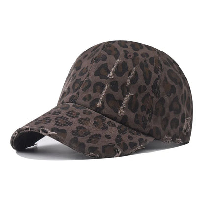 Women Men Adjustable Leopard Print Dad Trucker Hat