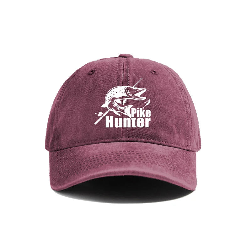 Pike Hunter Baseball Cap Distressed Hats Cap