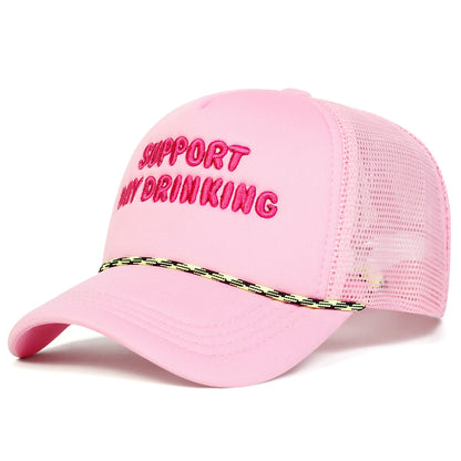 Unisex Day Drinking Letter Embroidery Baseball Net Caps Spring Summer