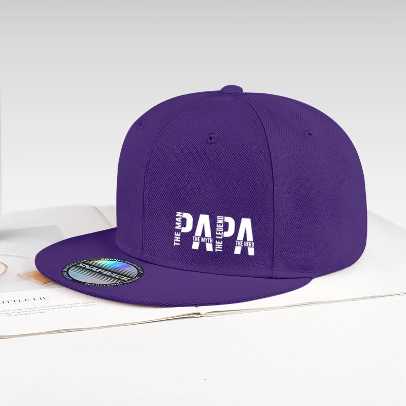 Fun Dad Hero Slogan Printed Flat-Brim Cap Baseball Cap for Men