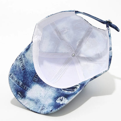 Four Seasons Sunscreen Solid Color Trend Retro Denim Baseball Hat
