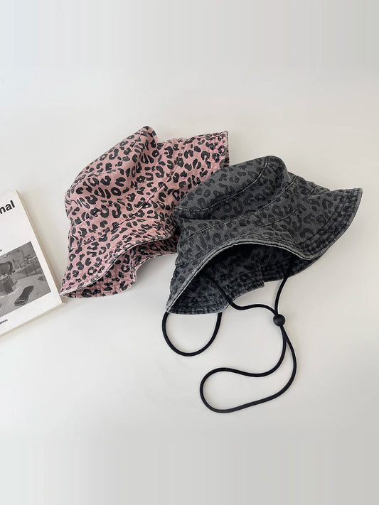 Euro Japanese New Leopard Print Bucket Hat Shade Outdoor