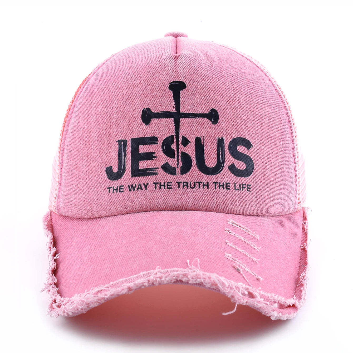 Washed Denim Pink Baseball Cap Women Spring And Summer