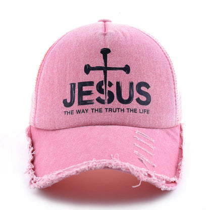 Washed Denim Pink Baseball Cap Women Spring And Summer