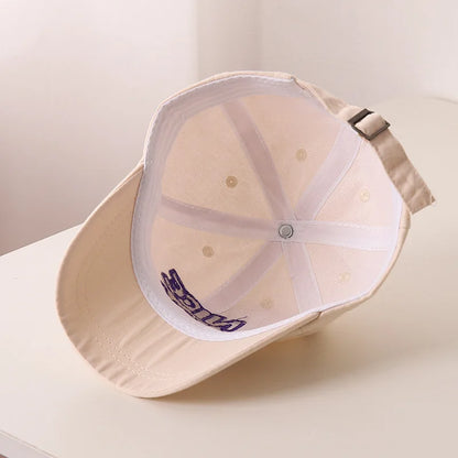 Solid Color Children Baseball Cap Letter Embroidery Baby Boy Girl Sun Hat Causal Outdoor Kids Adjustable Caps