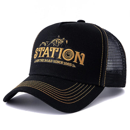 Unisex Mesh Summer Breathable Cap Embroidery Letter Pattern Streetwear Baseball Cap