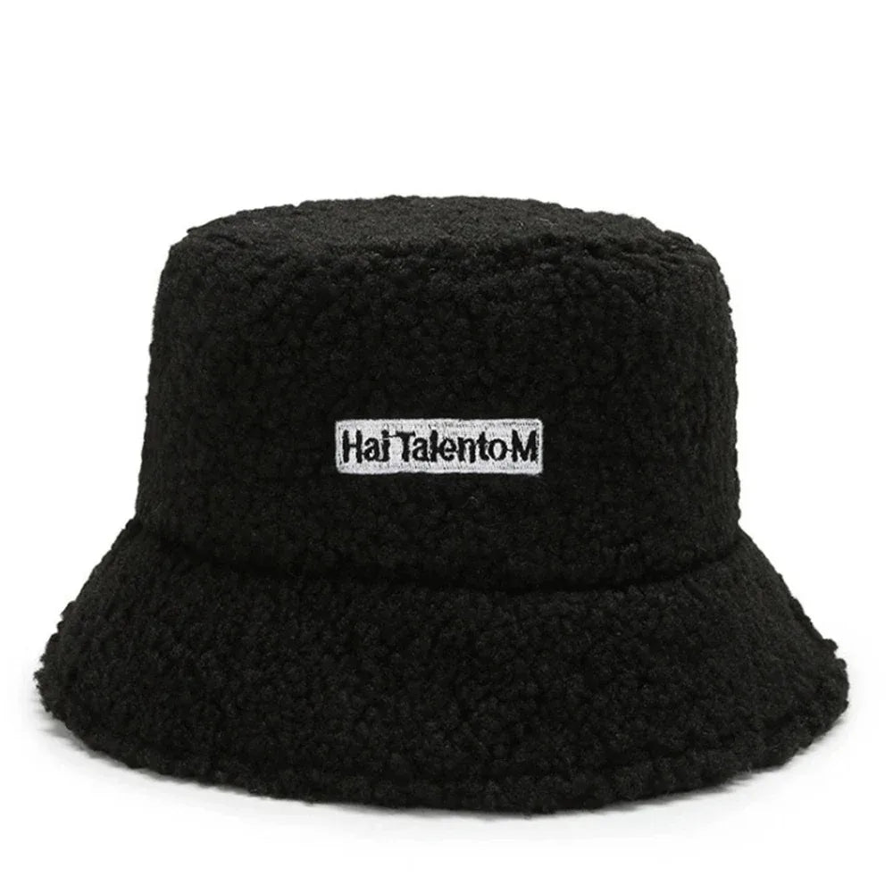 Winter Warm Fleece Bucket Hat for Men Women