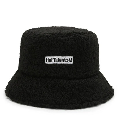Winter Warm Fleece Bucket Hat for Men Women