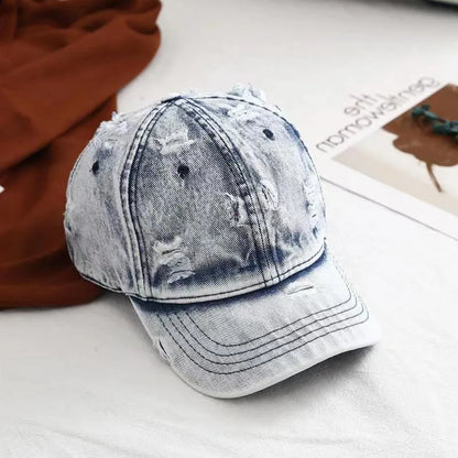 Women Men Leisure Ripped Baseball Cap