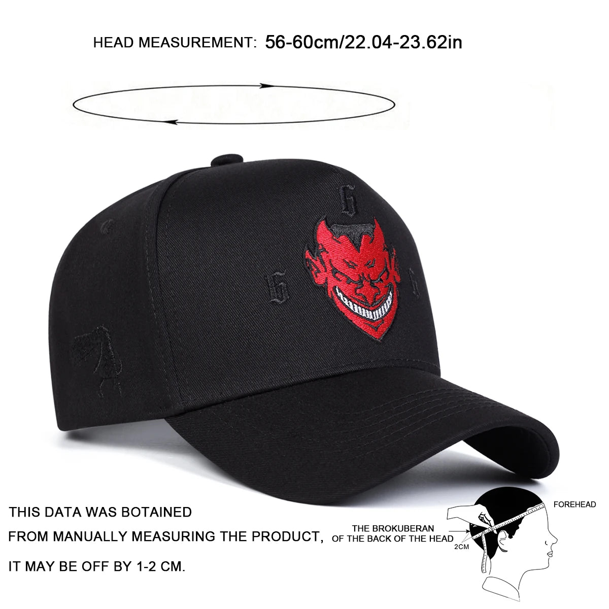 Unisex Red Face Grimace Embroidery Baseball Caps Spring Autumn