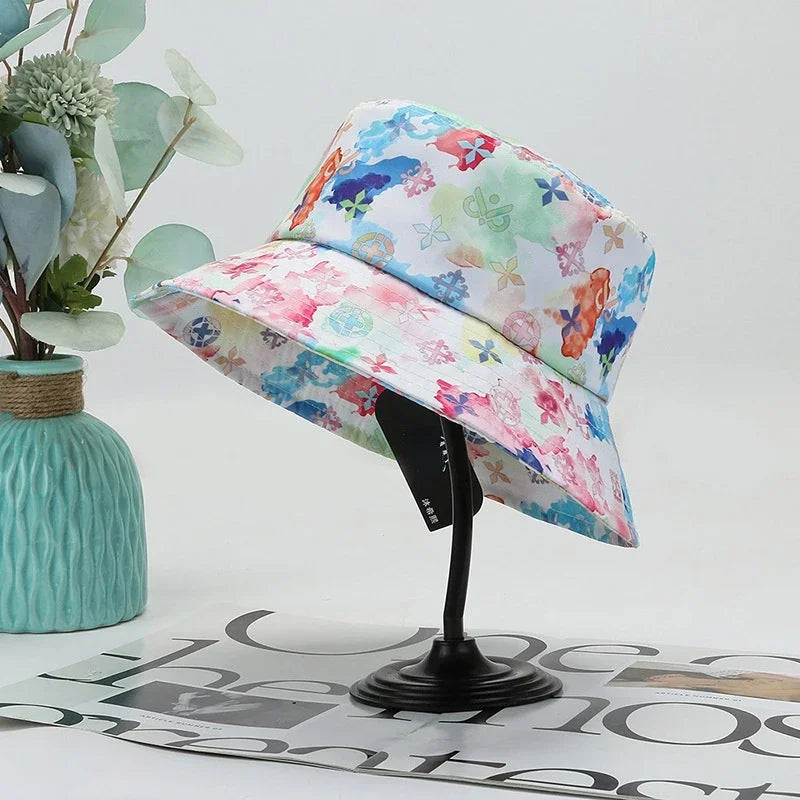 Women Harajuku White Summer Bucket Hat