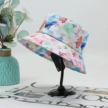 Women Harajuku White Summer Bucket Hat