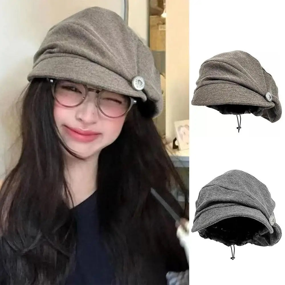 Cloud Beret Painter Caps Women Hat Octagonal Hats Pleated Painter's Hat