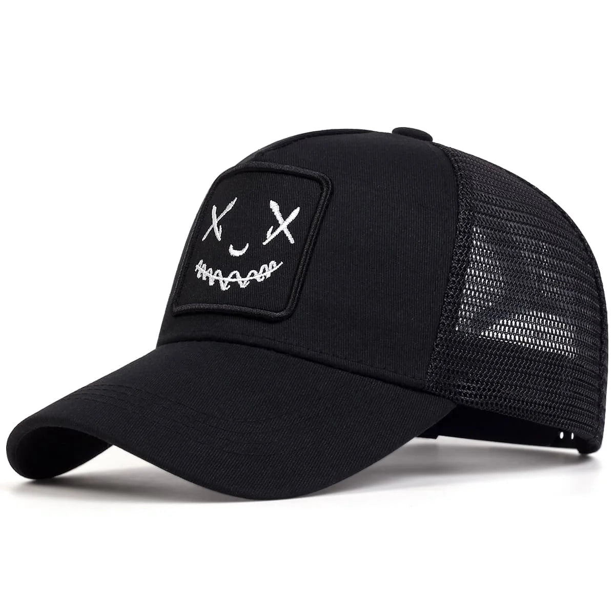 Unisex XX Smiling Face Embroidery Baseball Net Caps Spring and Summer