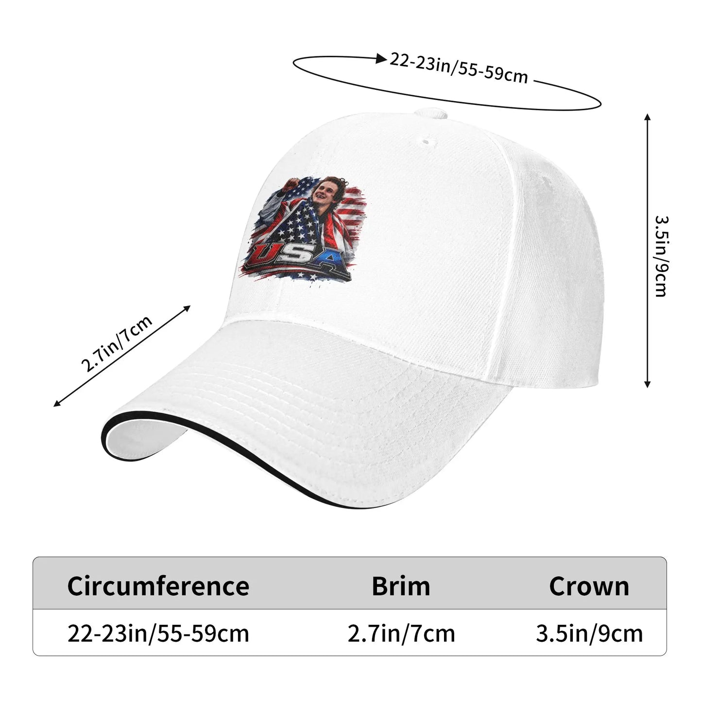 USA Hockey Gold Sandwich Hat Unisex, Sport Hats Golf Hats Adjustable