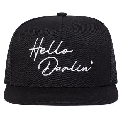 Unisex Hello Darlin Embroidery Hip-hop Net Hats Spring Summer