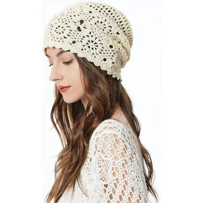 Handmade Crochet Hollow Head Japan Knit Cap Spring Summer