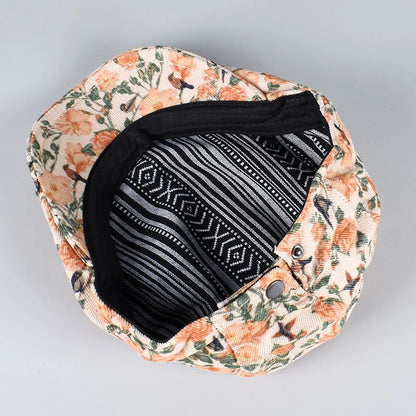 Beret Women Spring 2026 Summer Vintage Floral Print French Cap Peaky Blinders Hats