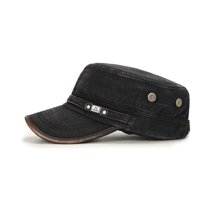 Leather Brim Washed Distressed Cotton Adjustable