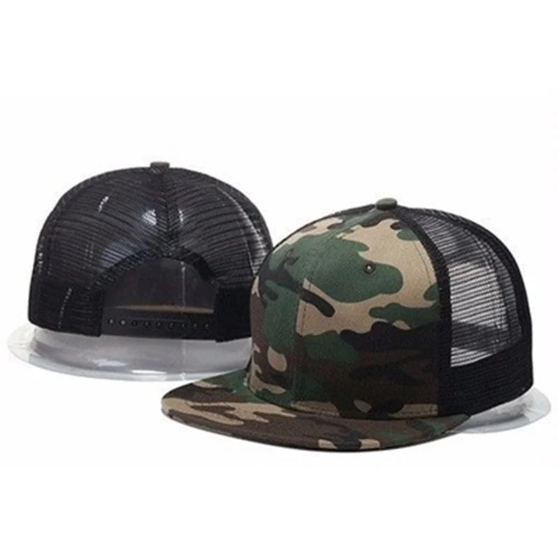 New Fashion Camouflage Web Hat, A Snapback Cotton Hat, A Flat Snapback Cap Men Hat