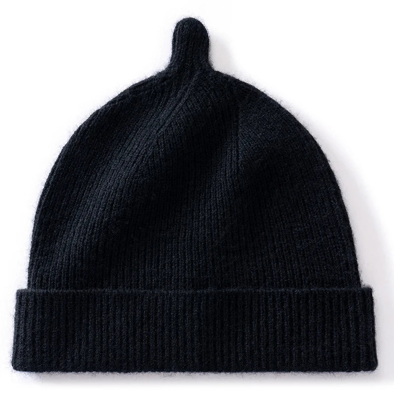 Korean Fashion Cashmere Hats Girls Boys Solid Color Outdoor Warm Caps Kids