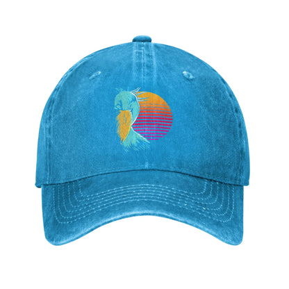Spring Retro Sunset Shoebill Stork Shoe Bill Bird Baseball Cap