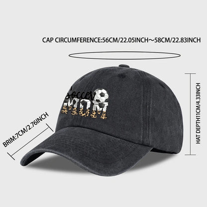 Leopard Print Soccer Mom Washed Baseball Cap