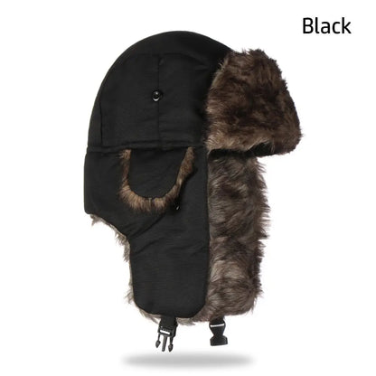 Men Women Fur Earflap Winter Cap Russian, Ski Hat, Warm Hat