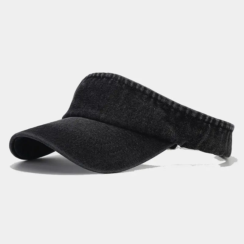 Denim Cloth Empty Top Hat Women Men Unisex Retro Visor Cap