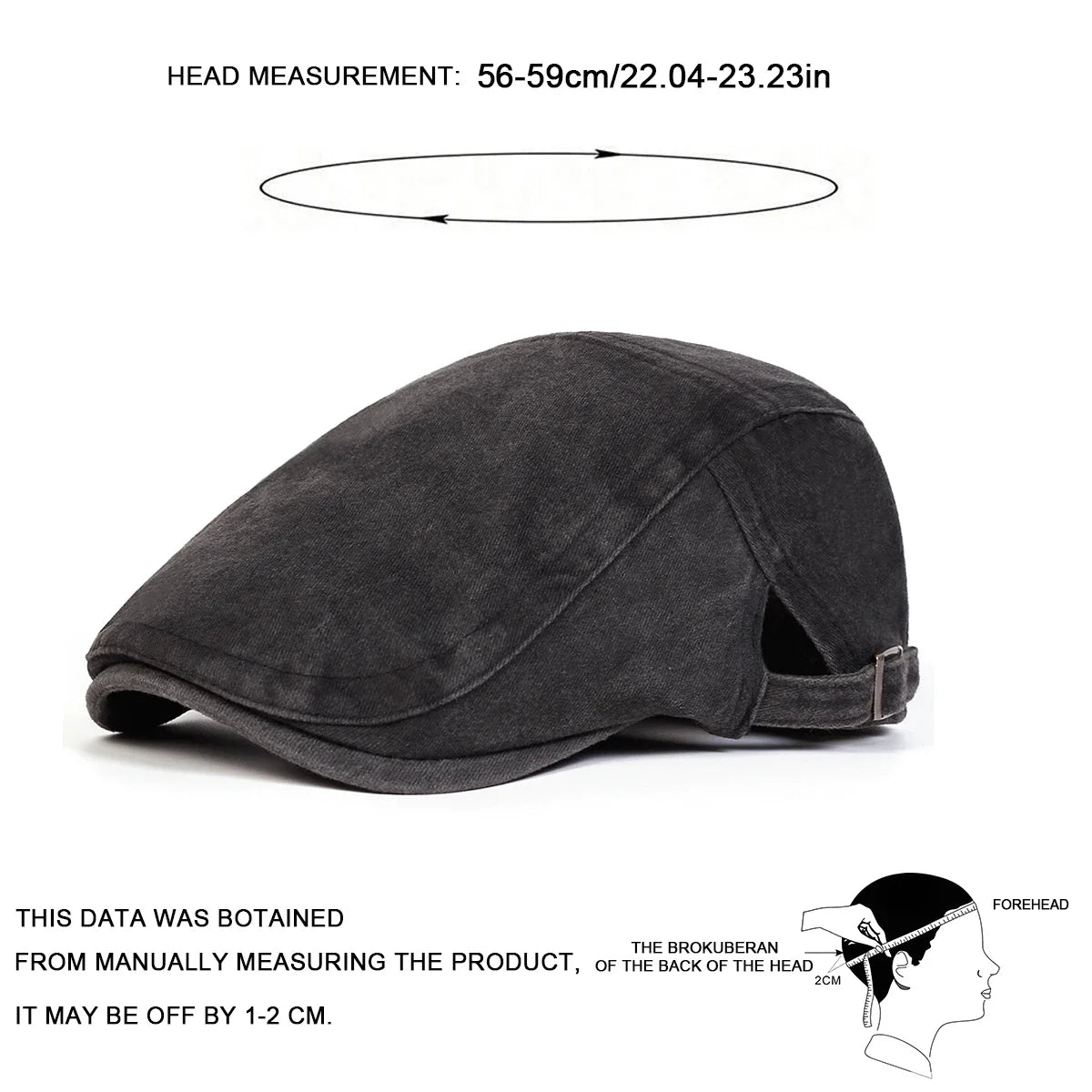 Men Solid Color Washing Newsboy Caps British Painters Hats