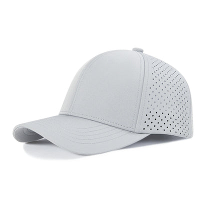 Men Quick Dry Baseball Cap Laser Cut Mesh Ball Curved Brim Snapback Hat