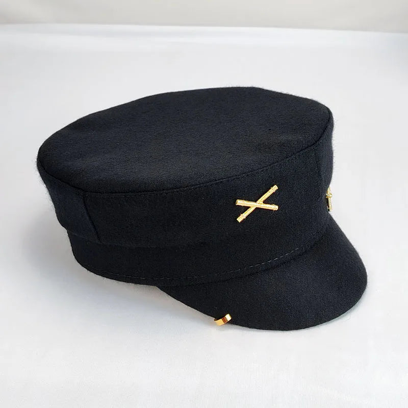 Designer Brand Earring Woolen Newsboy Caps