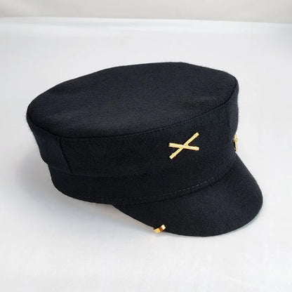 Designer Brand Earring Woolen Newsboy Caps