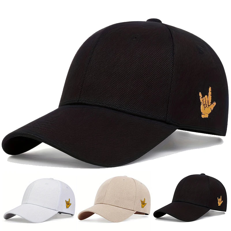 Unisex Side Finger Embroidery Baseball Caps Spring And Autumn